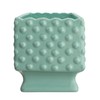Creative Co-op Ceramic Hobnail Planter with Scalloped Edge and Polka