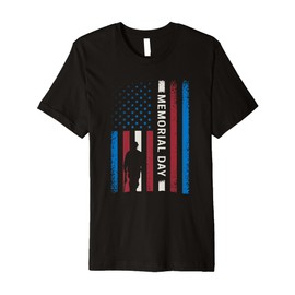 Memorial Day USA Flag Soldier Tribute Remember And Honor Premium T-Shirt