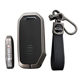 KUNIO Car Key Fob Cover Case Fit for Kia Ceed Soul Forte Telluride K5 Seltos NIRO Sportage NQ5 Cerato Sorento Optima Key Holder Keychain Key Shell Key Fob Accessories Black-Long Keychain