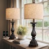 BOBOMOMO 27" Farmhouse Table Lamp Set of 2 with USB