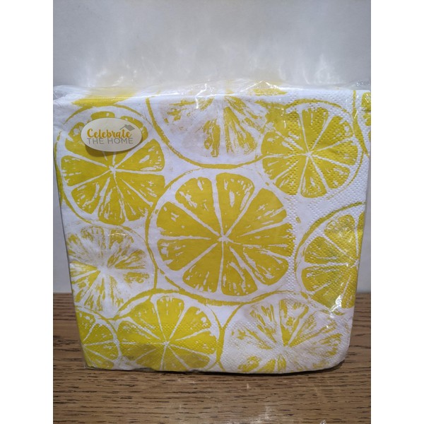 Boston International 3-Ply Paper Lunch Napkins, Lemon Bar, 40-Count VALUE