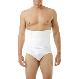 Underworks Zip-N-Trim Support Brief Girdle for Men with 8-inch Powerband Large White
