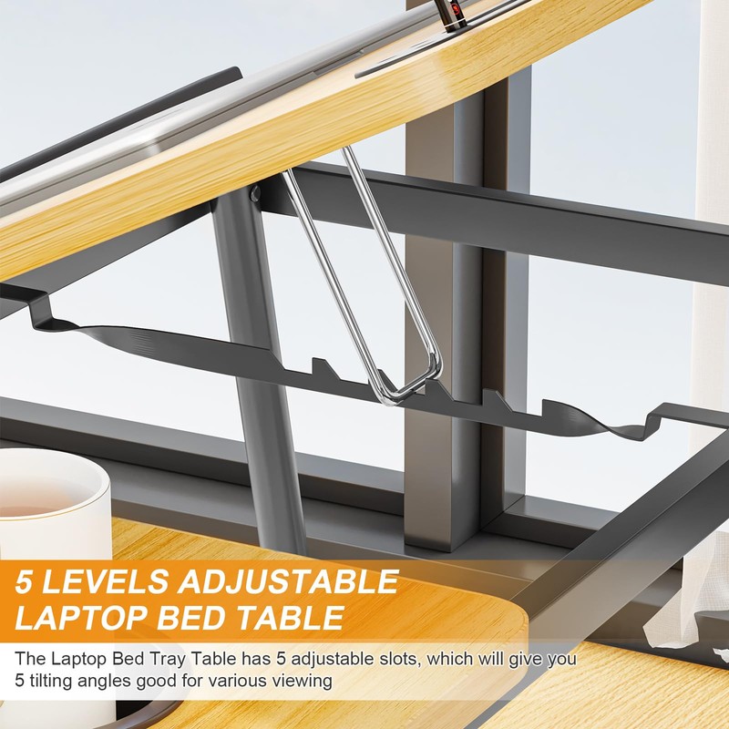 Laptop Desk for Bed, Adjustable Laptop Stand with 5 Different