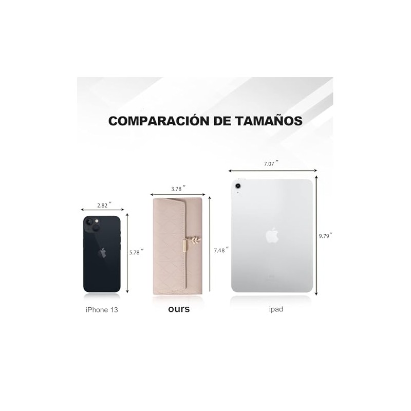 Cartera de mujer de cuero compacta con bloqueo rfid, Billetera