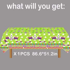 METIXOZE Buzz Cartoon Year Birthday Party Tablecloth Light Inspired Year Toy Inspired Story Party Table Cloths Buzz Birthday Party Decorations Supplies, (1)