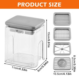 French Fry Cutter, Potato Cutter Fruit Slicer w/ 3 Blades, 1 Juicing Mold