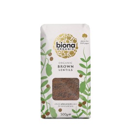 Biona Organic Brown Lentils, 500 g - Sourced from Organic Farms - Source of Protein and Fibre - 100% Recylable Paper Packaging - For Vegan and Vegetarian Cooking - Cupboard Essentials