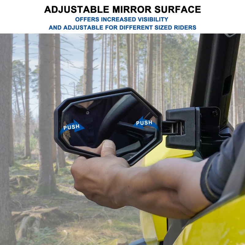 SAUTVS Rear View Side Mirrors for Can-Am Commander Trail 2018-2026