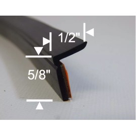 Unbranded Universal Peel N Stick Rubber Weatherstrip Seal Adhesive Backing 1/2" X 5/8" 2FT