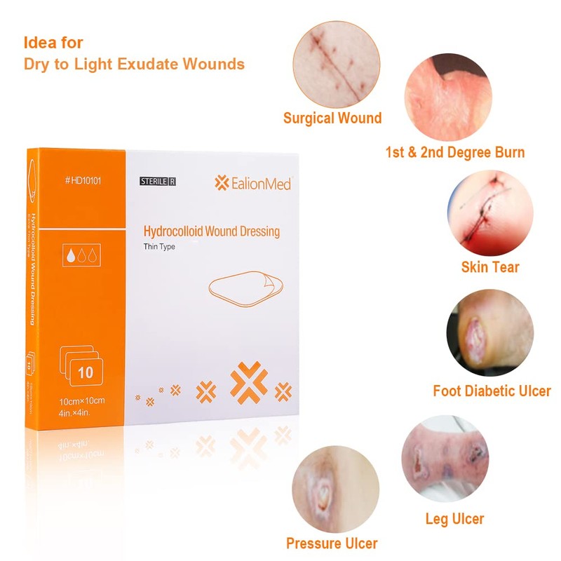 Hydrocolloid Bandage, Hydrocolloid Wound Dressing Thin Type 4'' x 4''