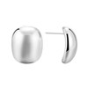 Rectangle Chunky Big Stud Earrings for Women 925 Sterling Silver