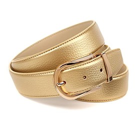 Anthoni Crown Women's Leather Belt, gold