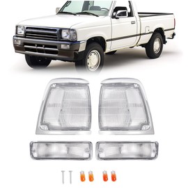 HECASA 4PCS Front Corner Lights+Turn Signal Lights Compatible with 1992-1995 Toyota Pickup Truck 8162035100 Corner Lamp Turn Signal Lamps Assembly Clear Lens Drive & Passenger Side