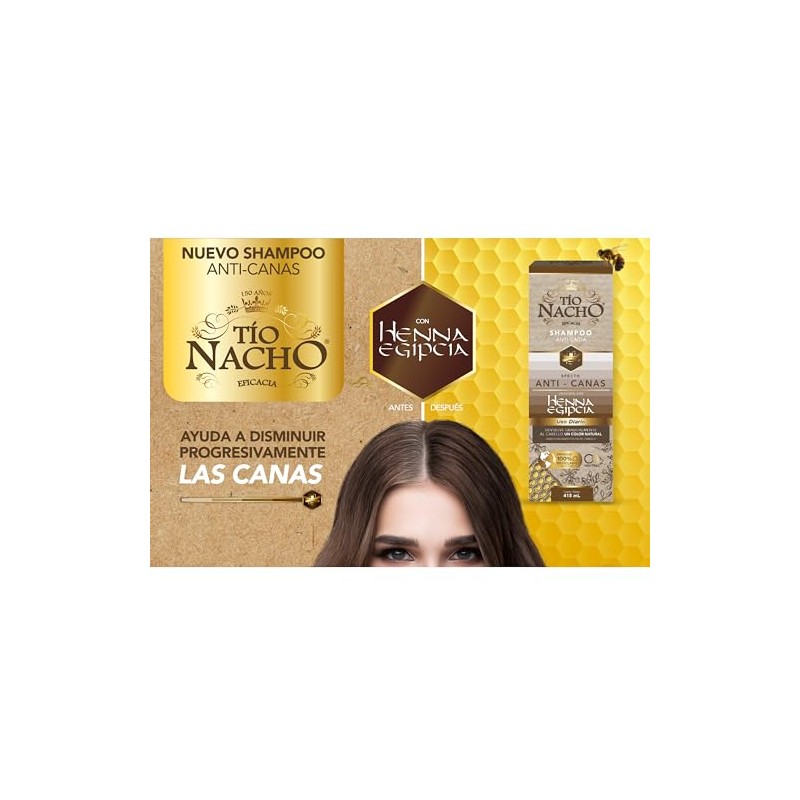 TÍO NACHO Shampoo Anti-Canas y Anti-Caída con Jalea Real y