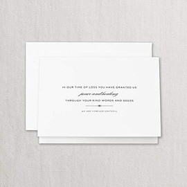 Crane & Co. Hand Engraved Sympathy Acknowledgement Note- Pack of 10 Cards
