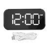 Digital Alarm Clock Large Number USB Rechargeable Mirror Electronic Desktop
