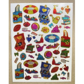 Charo Beach Holiday Colourful Stickers 44 Pieces 1 Sheet 135 mm x 100 mm Sticker Craft Kids Party Metallic Look