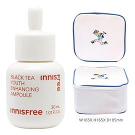 Innisfree Black Tea Youth Enhancing Ampoule 30mL+Play Green Cosmetic Pouch (Blue) / 이니스프리 블랙티 유스 인핸싱 앰플 30mL+플레이그린 화장품 파우치 (블루)