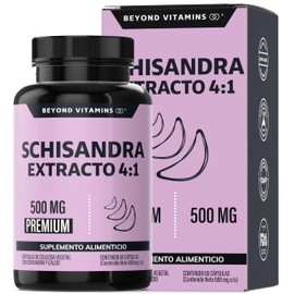 Beyond Vitamins | Schisandra Extracto 4:1 500mg, Cápsulas VCaps veganas, 60 cápsulas