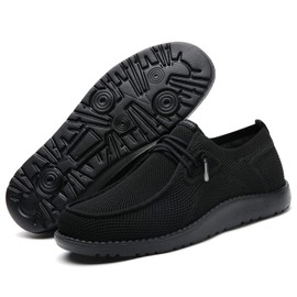 ITAZERO Mens Wide Shoes Lightweight Stretch Wide Width Shoes with Arch Support Insole All Black 16