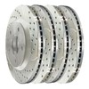 AutoShack Silver Coated Performance Brake Rotors Front & Rear Drilled