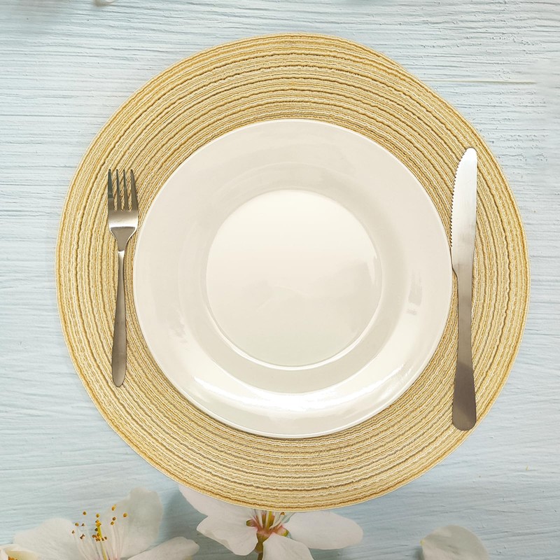 MuuXii Round Placemats for Dining Table 15 Inch, Braided Cotton
