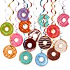 Sweet Donut Hanging Swirl Party Decorations 30 Pack Foil Ceiling