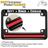 Motorcycle Metal License Plate Frame with Support Firefighters Duty Honor