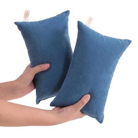 NTBAY Tiny Pillows, Down Alternative 7"x11" Microfiber Mini Pillow for Travel, Pets, Soft Machine Washable Small Pillows for Neck, Wrist, Lumbar and Knee, Denim Blue