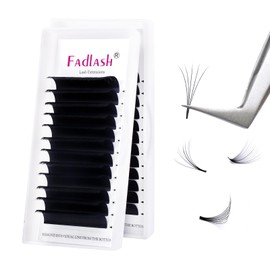 Self-Fanning Volume Eyelashes, Easy Fan Lashes for Eyelash Extensions, 12 Rows, Volume Technology, Eyelash Extensions, Silk Eyelash Extension (0.05 mm-D-15)