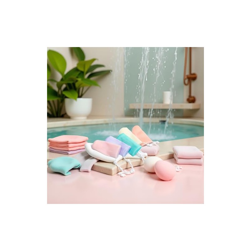 Bolsa De Jabón De Malla Exfoliante, 5 Unidades, Con Espuma