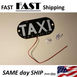 taxi sign - visual blue taxi cab LED sign