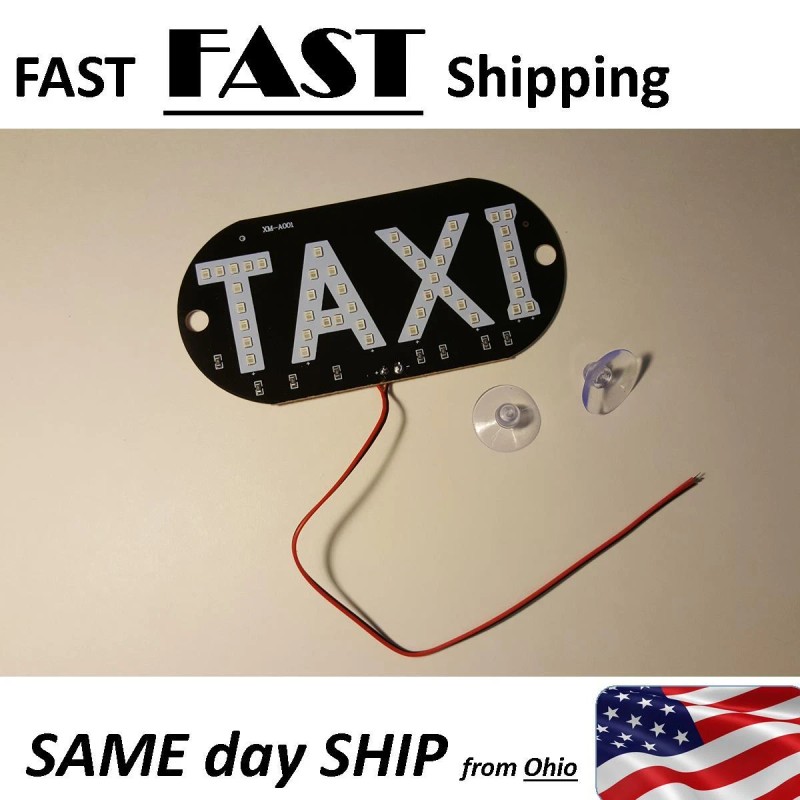 taxi sign - visual blue taxi cab LED sign