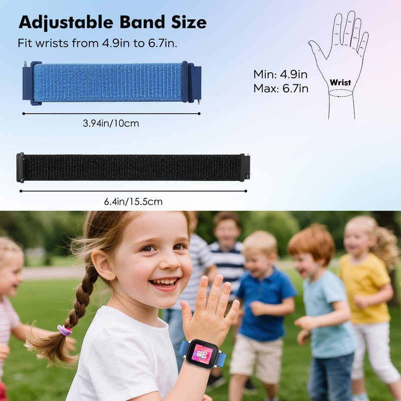 3 Pack 20mm Nylon Kids Band Compatible with Gizmo/Gabb/SyncUP/Cosmo JrTrack