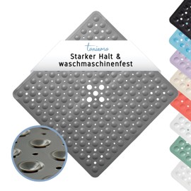 Toniamo Shower Mat 53 x 53 cm Grey | Non-Slip Mat Shower in Premium Quality | Comfortable Non-Slip Mat Wellness | Bath Mat Non-Slip | Antibacterial & Machine Washable | Shower Mat Non-Slip