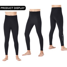 D244002M-BK-L Men's Wetsuit Long Pants, 0.08 inch (2 mm), Neoprene Pants, Surf Pants, Surfing