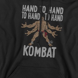 Popfunk Mortal Kombat Klassic Goro Hand to Hand Kombat Adult Pull-Over Hoodie, Black, 5X-Large