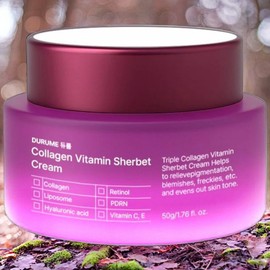 Durum Skin refreshing, improving skin condition, skin conditioning, vitamin sherbet cream - wrinkle improvement, collagen liposome, vitamin C, retinol PDRN, hyaluronic acid, vitamin E - hypoallergenic, moisture soothing, blemish cream 1 unit 50m / 듀룸 피부산뜻함 피부상태개선 피부컨디셔닝 비타민 샤베트 크림 - 주름개선 콜라겐 리포좀 비타민C 레티놀 PDRN 히알루론산 비타민E 함유 - 저자극 수분 진정 기미크림 1개 50m