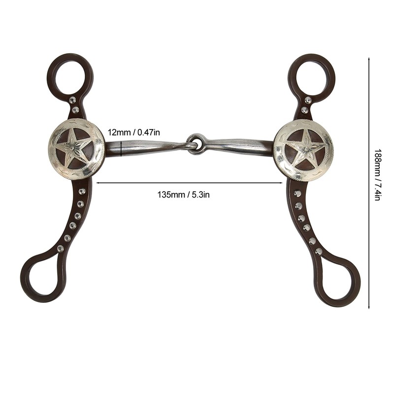 Hand Carved Antique Bronze Bit, Professional Stainless Steel Snaffle for