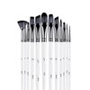 SELLORIA 12 PCS Mix Professional Art Paint Brushes Set, White