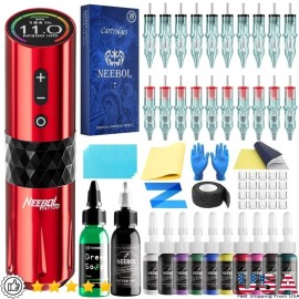 Unbranded Wireless Tattoo Gun Kit Cordless Rotary Pen 8h Battery Ergonomic Design Memory