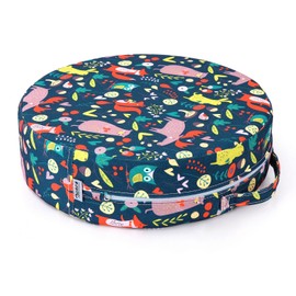 Zicac Booster Seat Chair, Child Portable Cartoon Chair Raiser Child, Removable, Washable Seat Cushion, Children's Chair for Food, Piano Play, Excursion, Picnic, Travel (Dark Green)