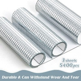 5400pcs Mirror Mosaic Tiles, 5 x 5mm Self-Adhesive Disco Tiles, Square Mirror Disco Tiles, 4D Disco Ball Stickers for DIY Crafts and Party Decorations