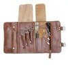 Leather Hairdressing Scissor Case - Shears Tool Roll for Barbers