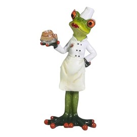 ICE ARMOR 7" H Frog Chef Serving Figurine Statue Decoration Office Desk/Home/Living Room/Table Decor, Perfect House Warming Gifts for New Home