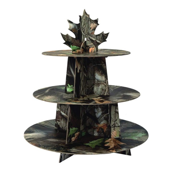 Havercamp Next Camo Party Cupcake Stand | 1 Count | Great for Hunter Themed Party, Camouflage Motif, Birthday Event, Graduation Party, Father's Day Celebration