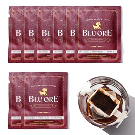 Blu Ore Premium Vietnamese Coffee - Single Serve Pour Over (8 Pack) - 100% Arabica Drip Bag Coffee, Eco-Friendly Filter, Travel Friendly, No Preservatives - Medium Roast