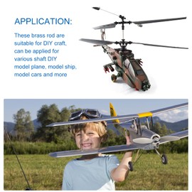 DMiotech 2Pack 2mm x 300mm, Brass Solid Round Rod, Brass Rod Lathe Bar Stock for RC Model DIY Craft