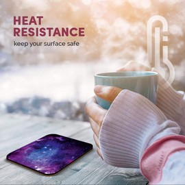 Great Single Coaster Square - Purple Solar System Space Science |Glossy Quality Coasters | Tabletop Protection for Any Table Type #8364