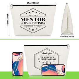 Mentor Teacher Gifts Makeup Bag Mentor Appreciation Gifts Thank You Cosmetic Bag for Women Teacher Tutor Graduation Presents for Her Christmas Birthday Present for Coworker Teaching Travel Pouch